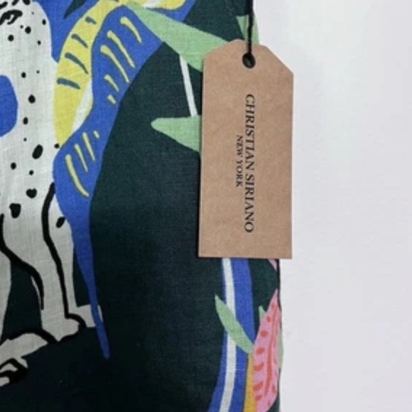 Christian Siriano Jungle Print Wide Leg Linen Pants - Picture 3 of 6